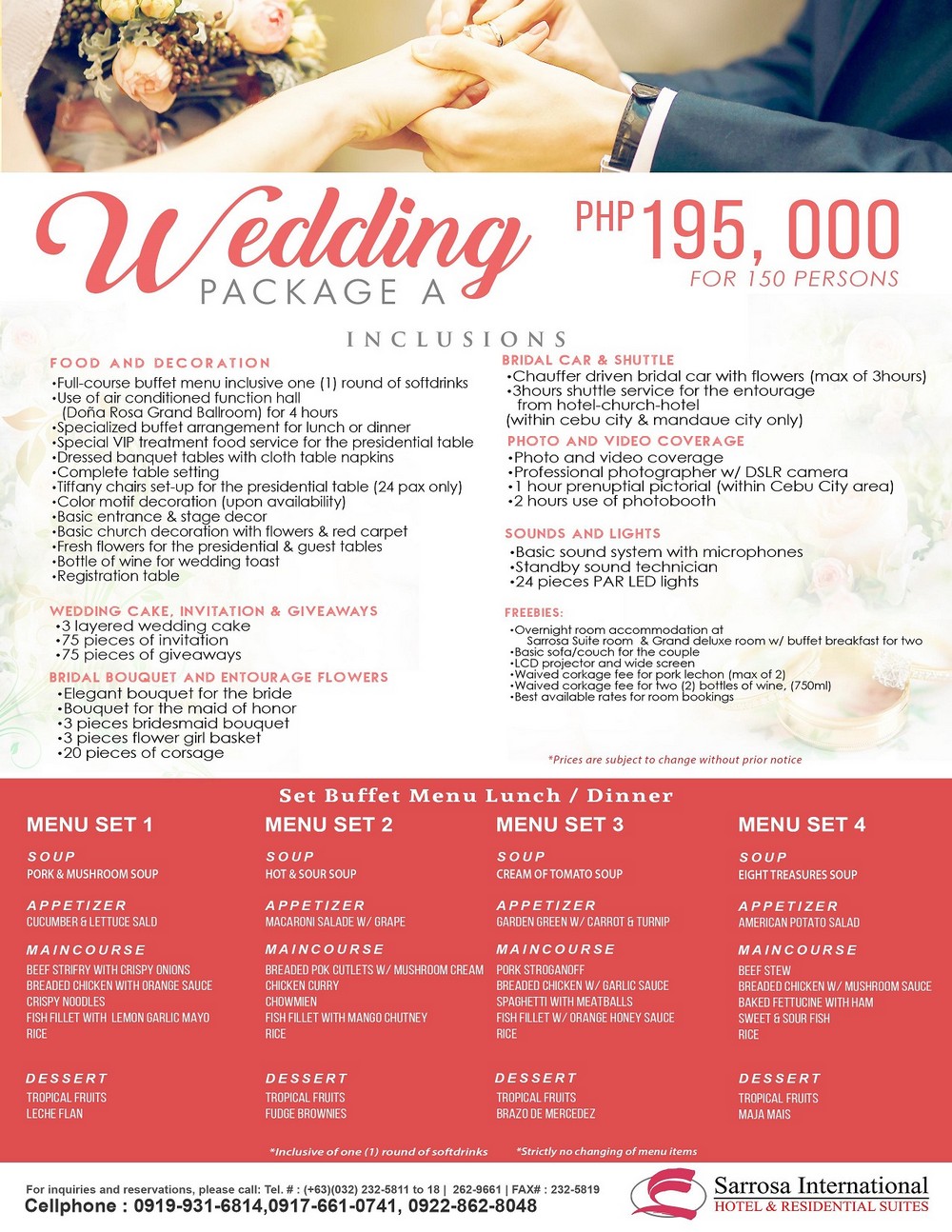 Wedding package A